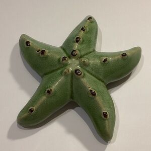 Green Ceramic Starfish Decorative Accent